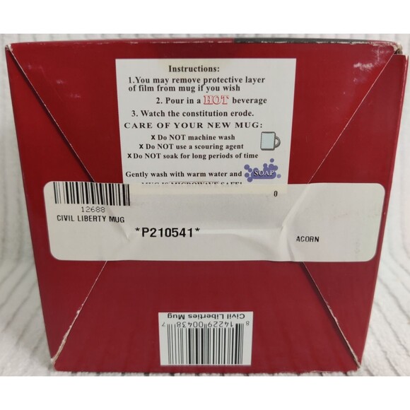 DISAPPEARING CIVIL LIBERTIES "Bill of Rights Mug" Color Changing- New Sealed - Picture 9 of 13